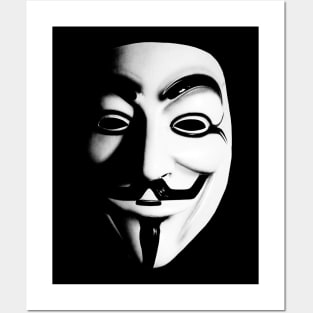 Fawkes Mask (b&w) Posters and Art